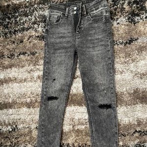 Washed out black ripped jeans never wore